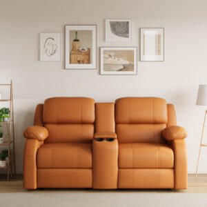 RM HOME 2 Seater Leatherette Powered Recliner Sofa