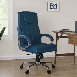 Linea Fabric Office Adjustable Arm Chair - Blue