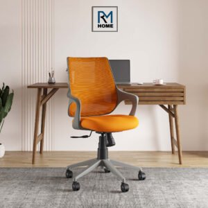 Hamza Fabric Office Arm Chair - Orange