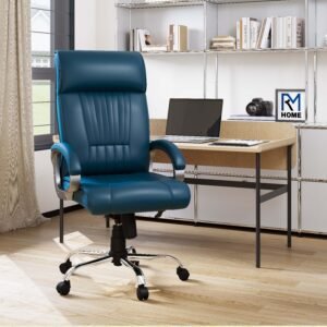 Vista Fabric Office Adjustable Arm Chair - Blue
