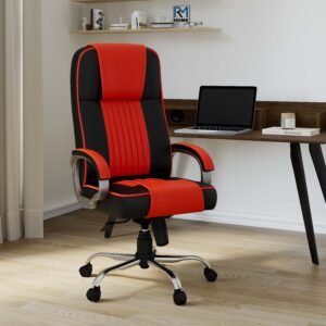 Kinetic Z Fabric Office Adjustable Arm Chair - Red