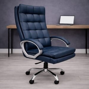Sera Premium Leather Boss Office Chair - Blue