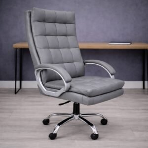 Sera Premium Leather Boss Office Chair - Grey