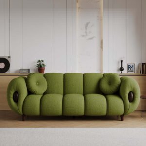 Minotti Premium Boucle Fabric 3 Seater Sofa