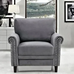 JULIYA ONE Seater Sofa (Grey) Clour Velvet