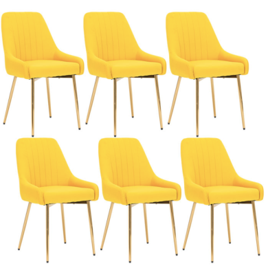 6 yellow chairs